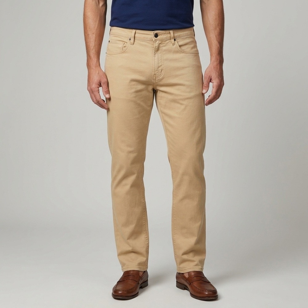 Roark HWY 128 Denim Mens 33x32 Straight Fit Khaki Tan Stretch Pants Cotton